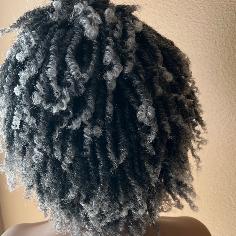 6 Inch Short Dreadlocks Afro loc wig with clips in synthetic faux braided new - Picture 5 of 5